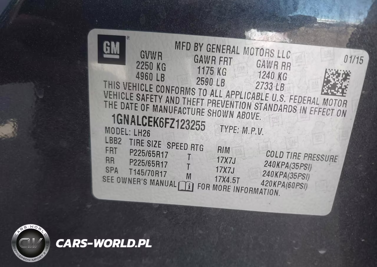 2015 Chevrolet Equinox 2Lt VIN:1GNALCEK6FZ123255 - 9