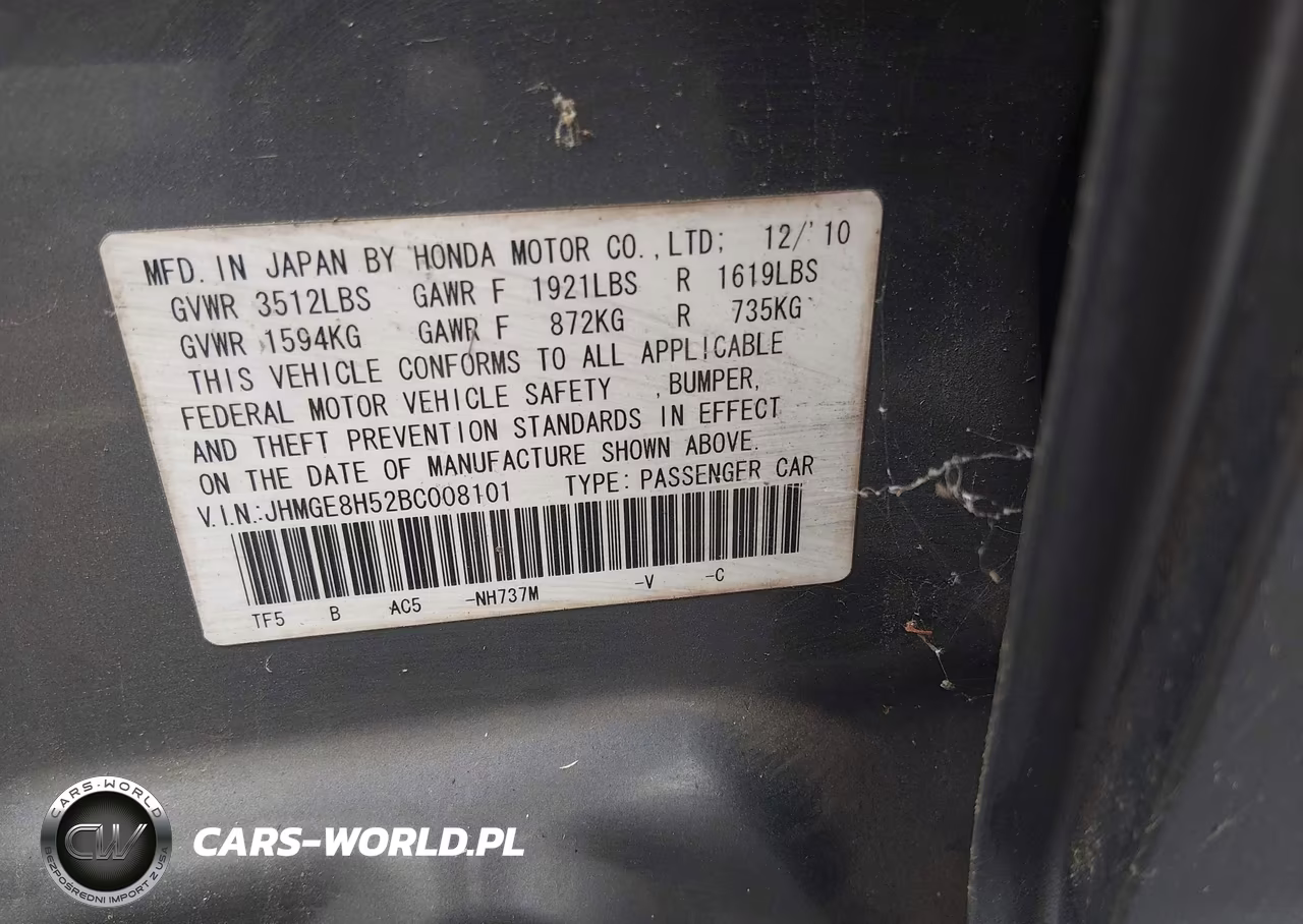 2011 Honda Fit Sport VIN:JHMGE8H52BC008101 - 9