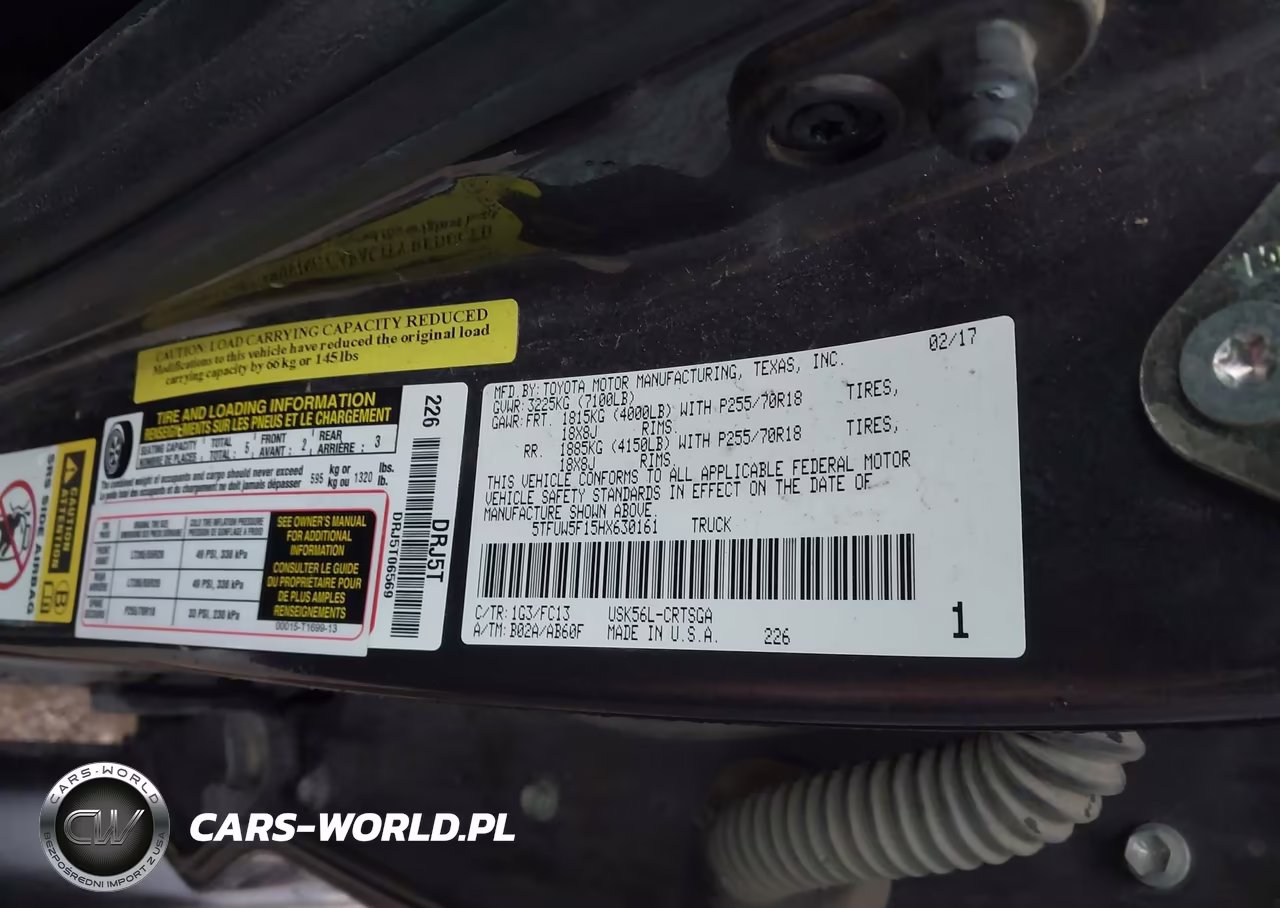 2017 Toyota Tundra Sr5 5.7L V8 VIN:5TFUW5F15HX630161 - 9