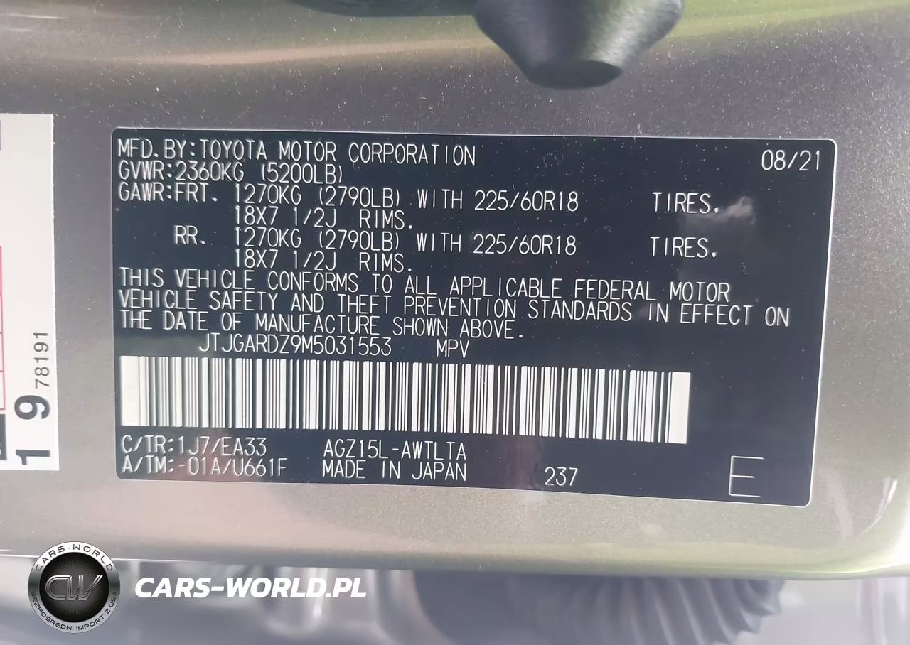 2021 Lexus Nx 300 VIN:JTJGARDZ9M5031553 - 9