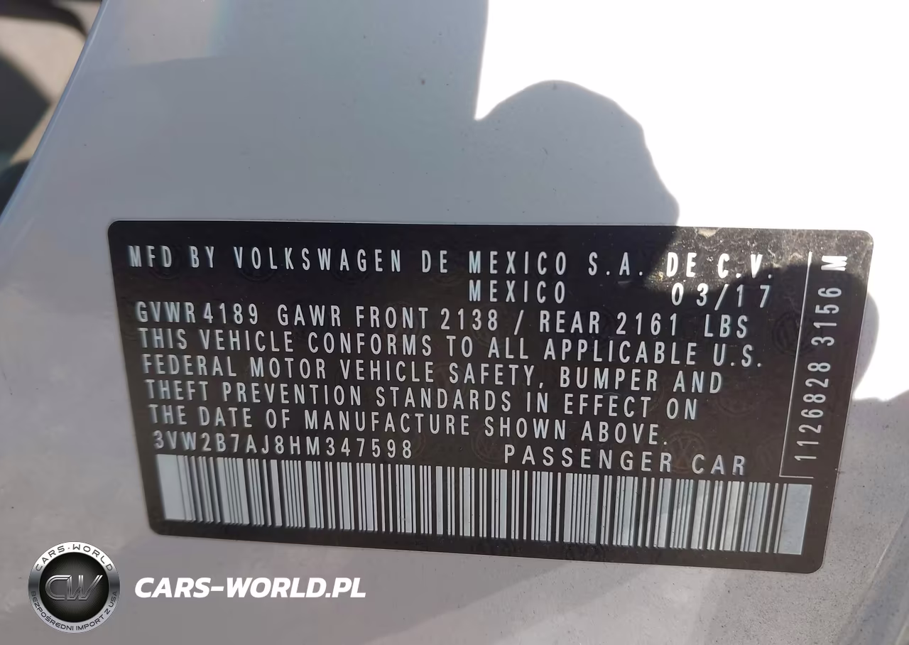 2017 Volkswagen Jetta 1.4T S VIN:3VW2B7AJ8HM347598 - 9