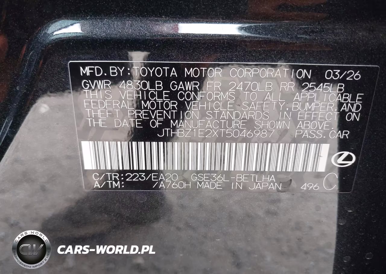 2026 Lexus Is 350 F Sport Design VIN:JTHBZ1E2XT5046987 - 9