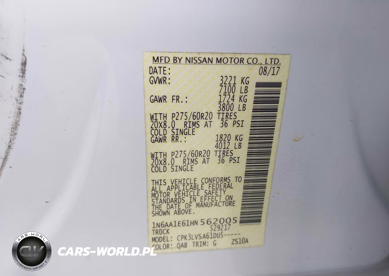 2017 Nissan Titan Sl VIN:1N6AA1E61HN562005 - 9