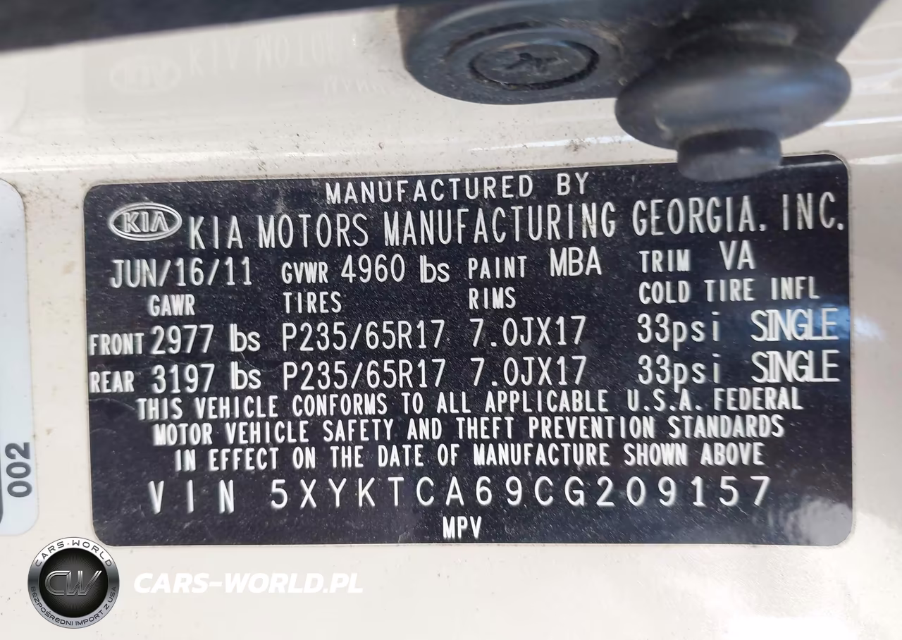 2012 Kia Sorento Lx VIN:5XYKTCA69CG209157 - 9