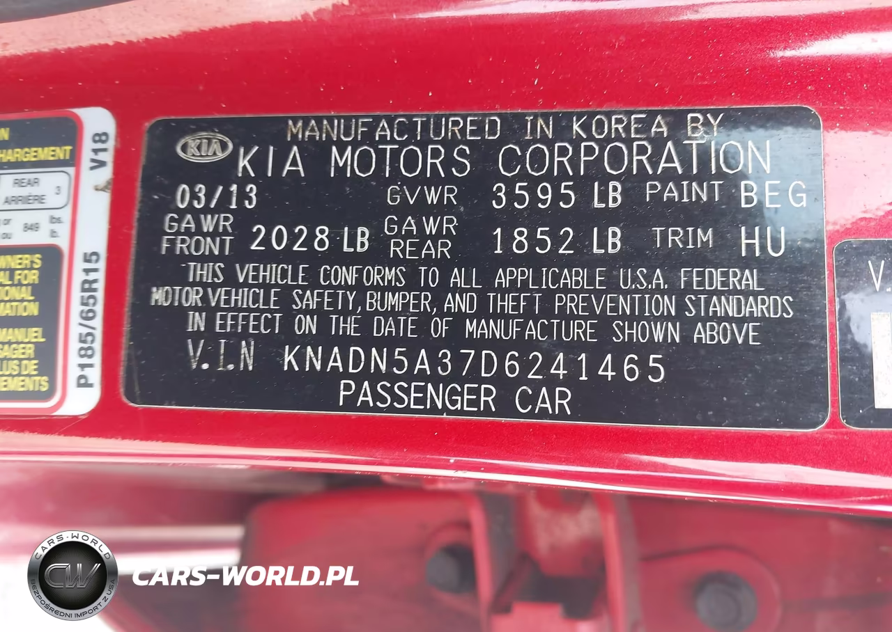 2013 Kia Rio Ex VIN:KNADN5A37D6241465 - 9