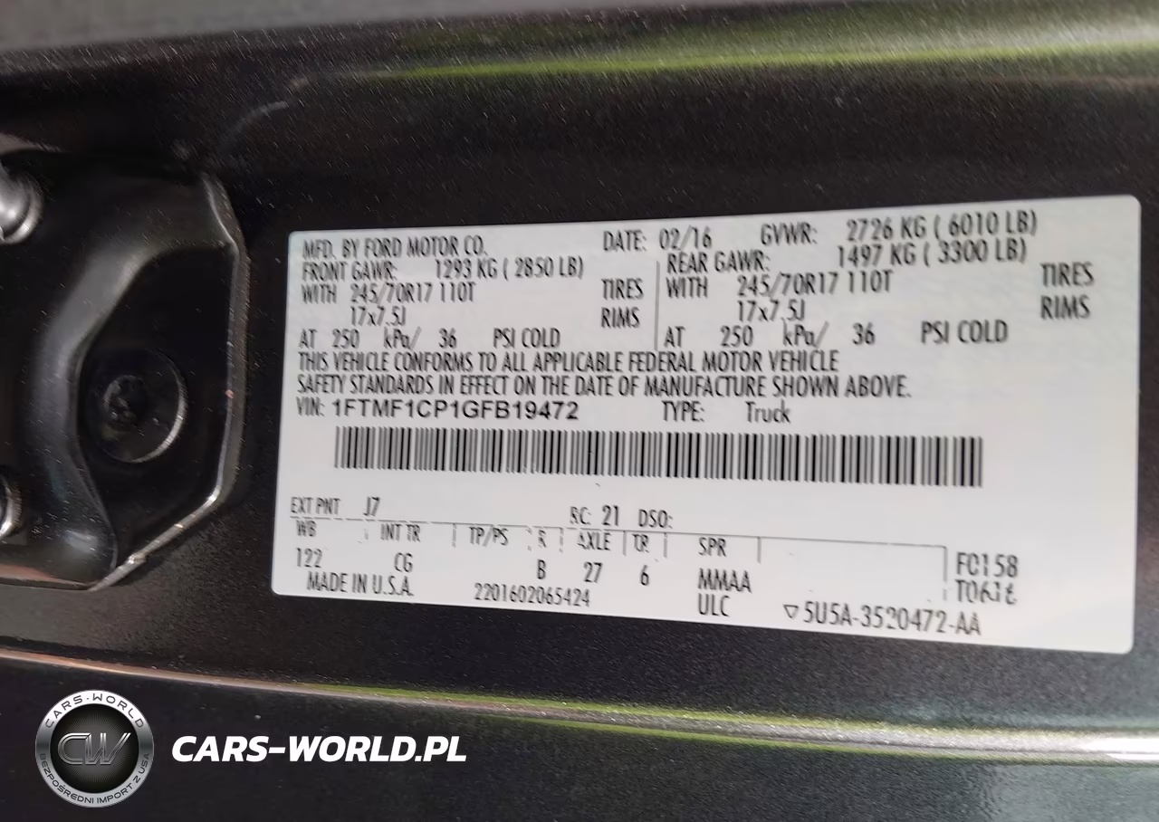2016 Ford F-150 Xl VIN:1FTMF1CP1GFB19472 - 9