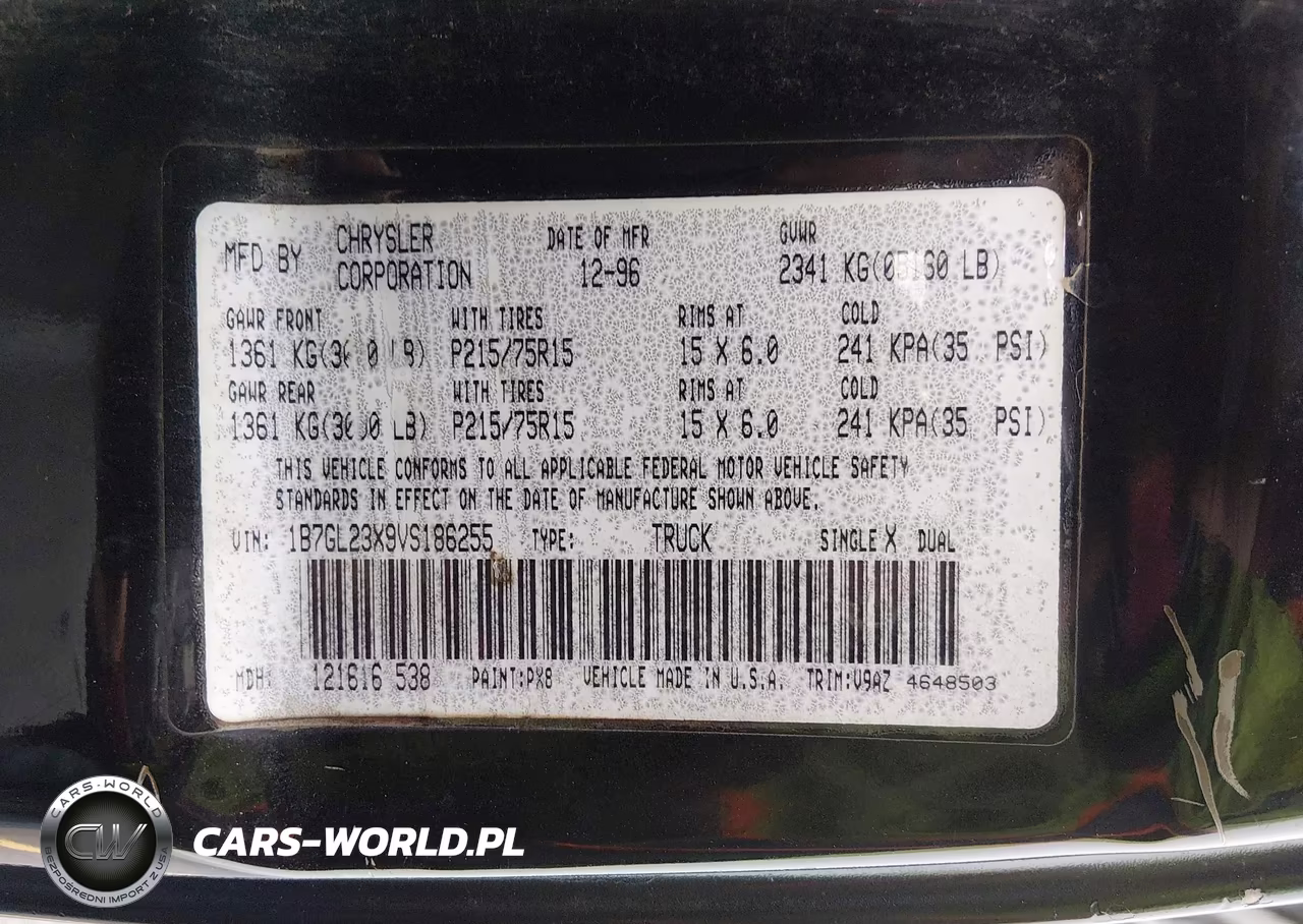 1997 Dodge Dakota Slt-Sport VIN:1B7GL23X9VS186255 - 9