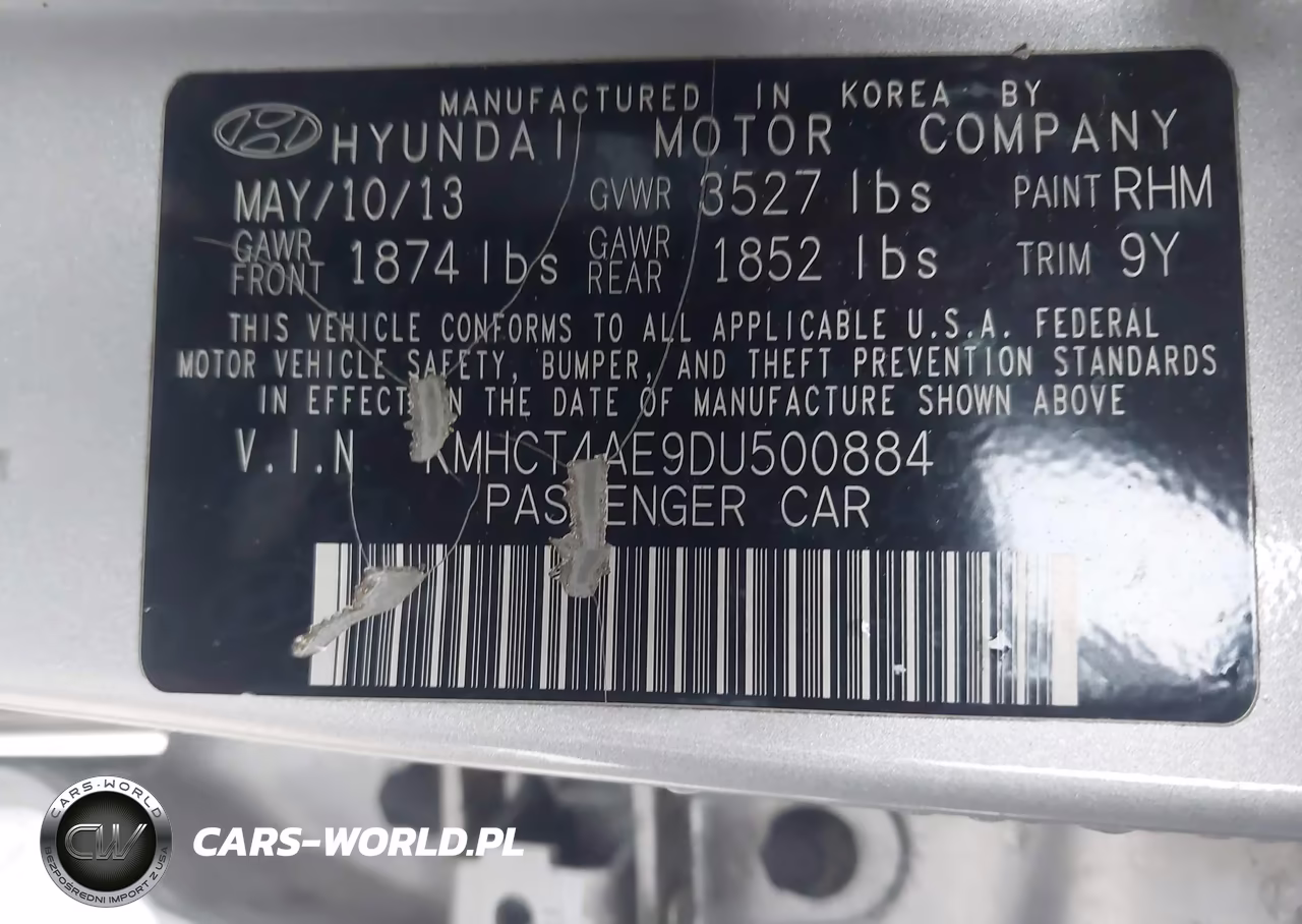 2013 Hyundai Accent Gls VIN:KMHCT4AE9DU500884 - 9