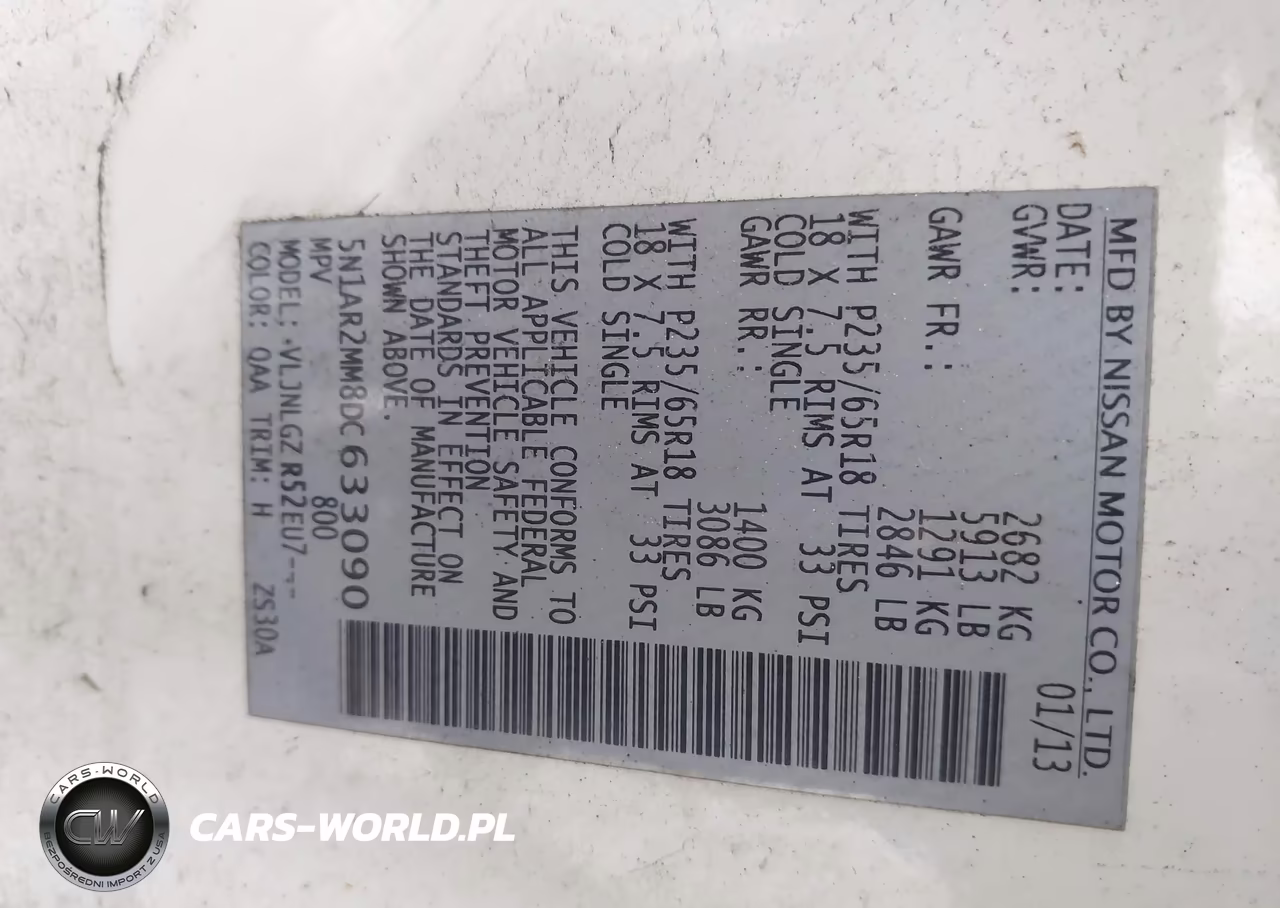 2013 Nissan Pathfinder Sl VIN:5N1AR2MM8DC633090 - 9