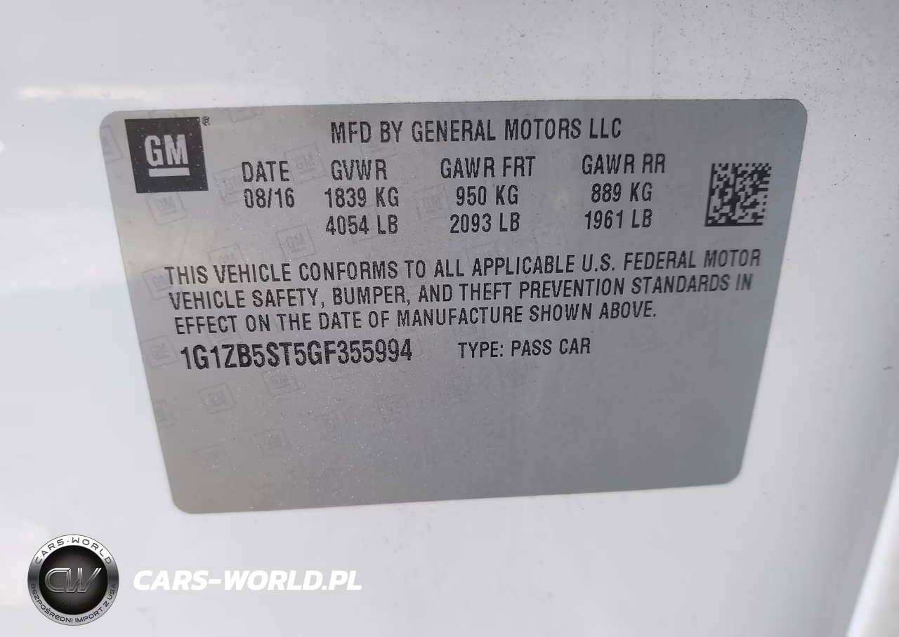 2016 Chevrolet Malibu Ls VIN:1G1ZB5ST5GF355994 - 9