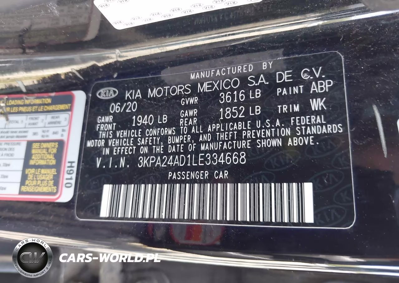 2020 Kia Rio S VIN:3KPA24AD1LE334668 - 9