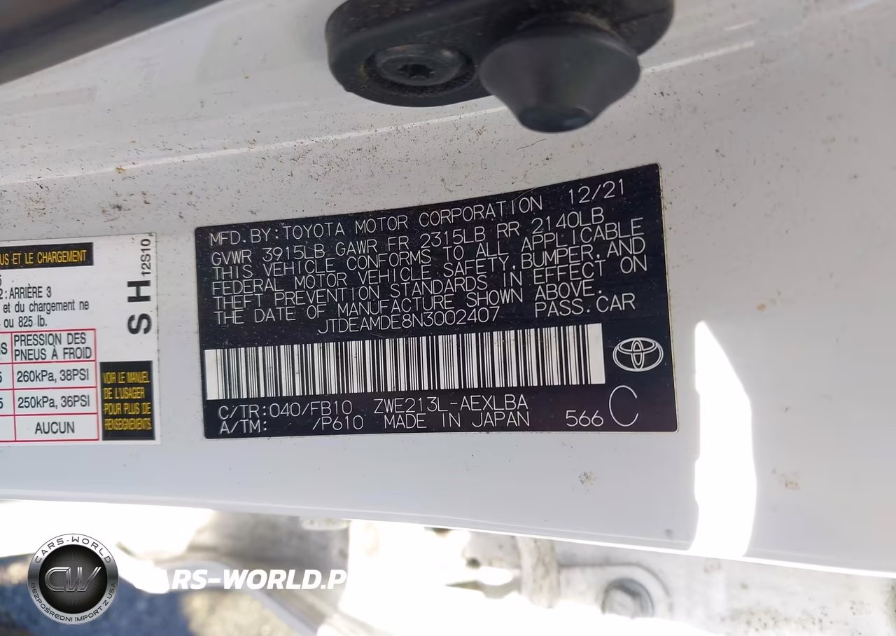 2022 Toyota Corolla Hybrid Le VIN:JTDEAMDE8N3002407 - 9