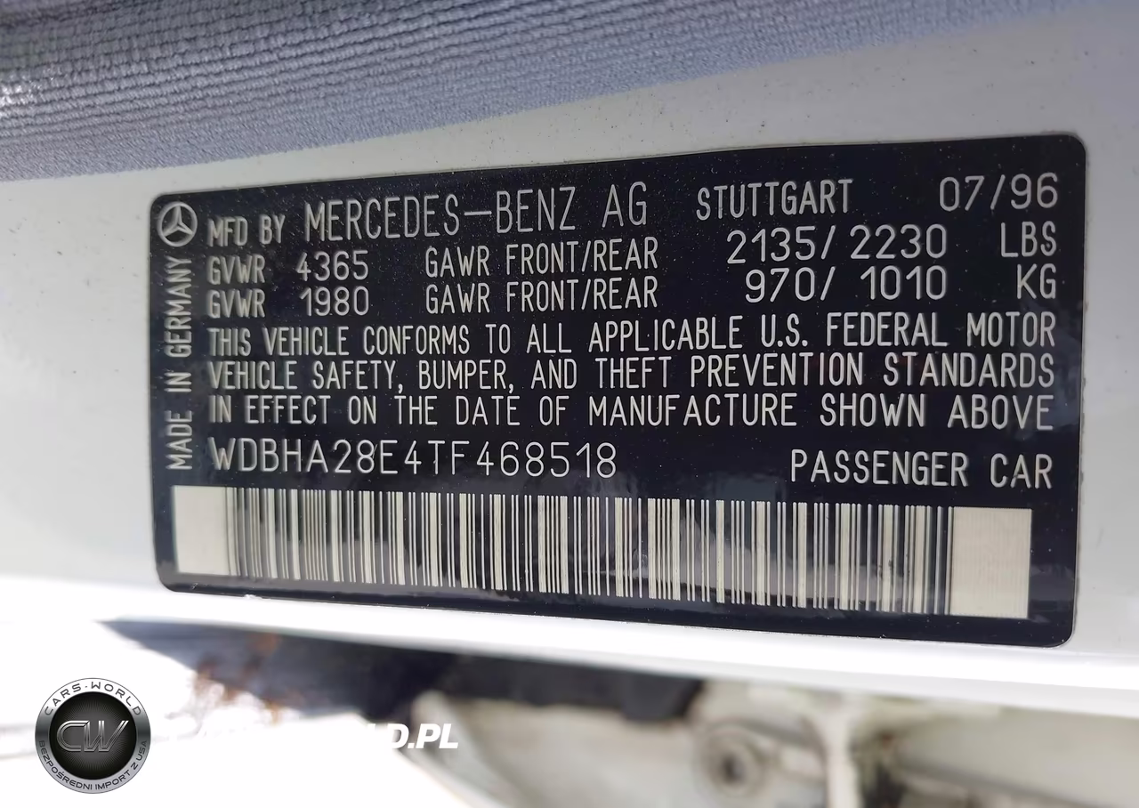 1996 Mercedes-Benz C 280 VIN:WDBHA28E4TF468518 - 9