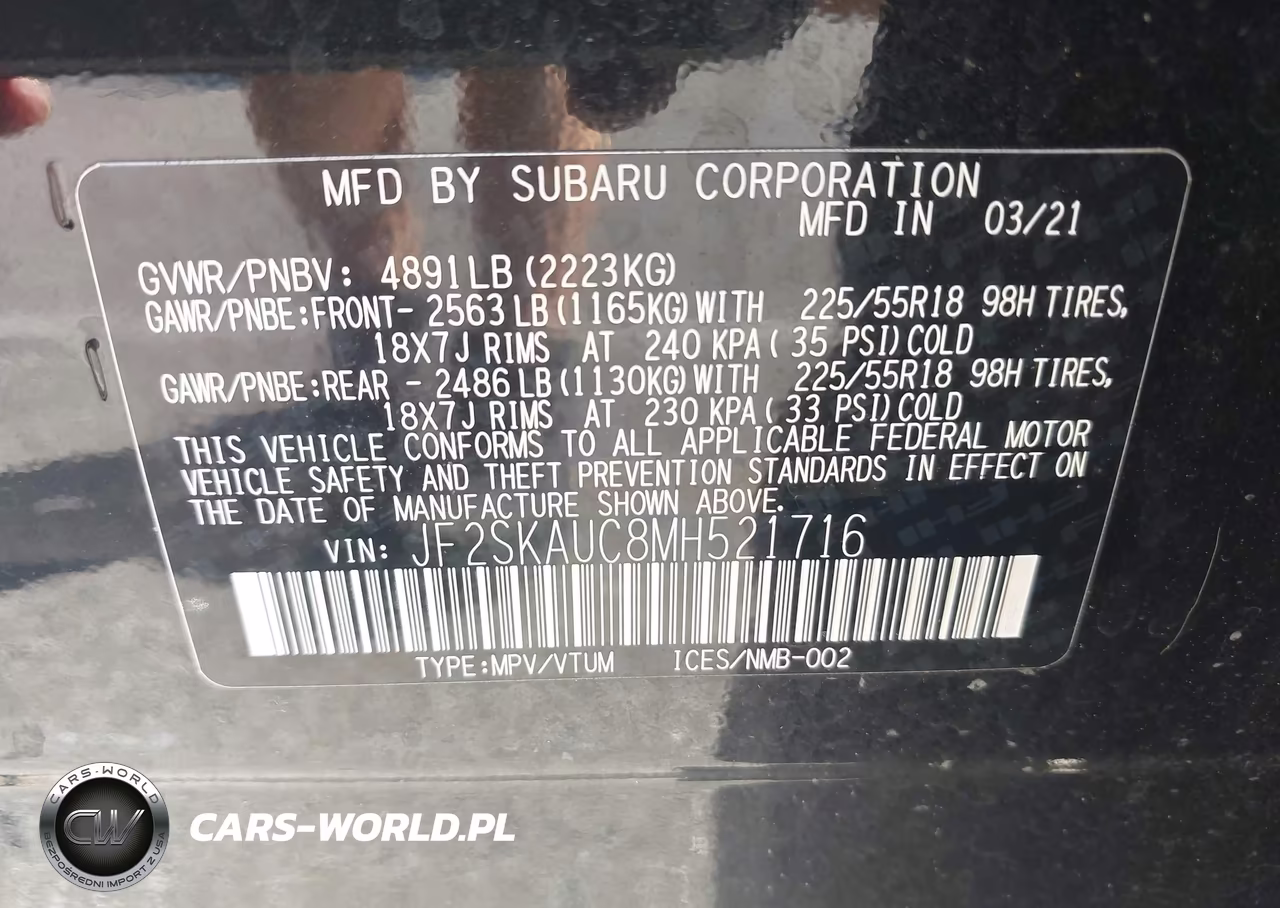 2021 Subaru Forester Limited VIN:JF2SKAUC8MH521716 - 9