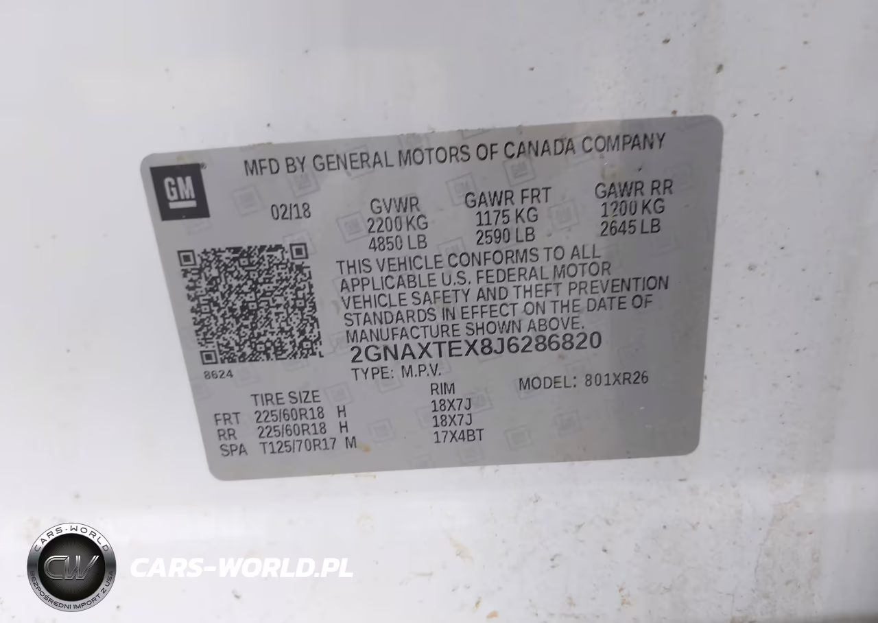 2018 Chevrolet Equinox Lt VIN:2GNAXTEX8J6286820 - 9