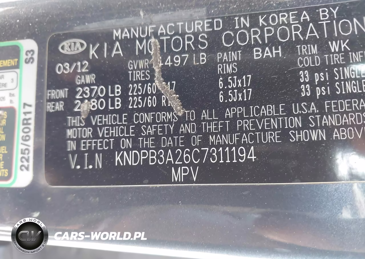 2012 Kia Sportage Lx VIN:KNDPB3A26C7311194 - 9