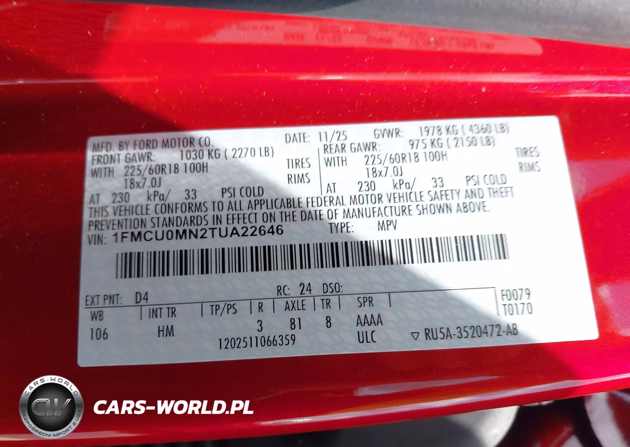 2026 Ford Escape St-Line VIN:1FMCU0MN2TUA22646 - 9
