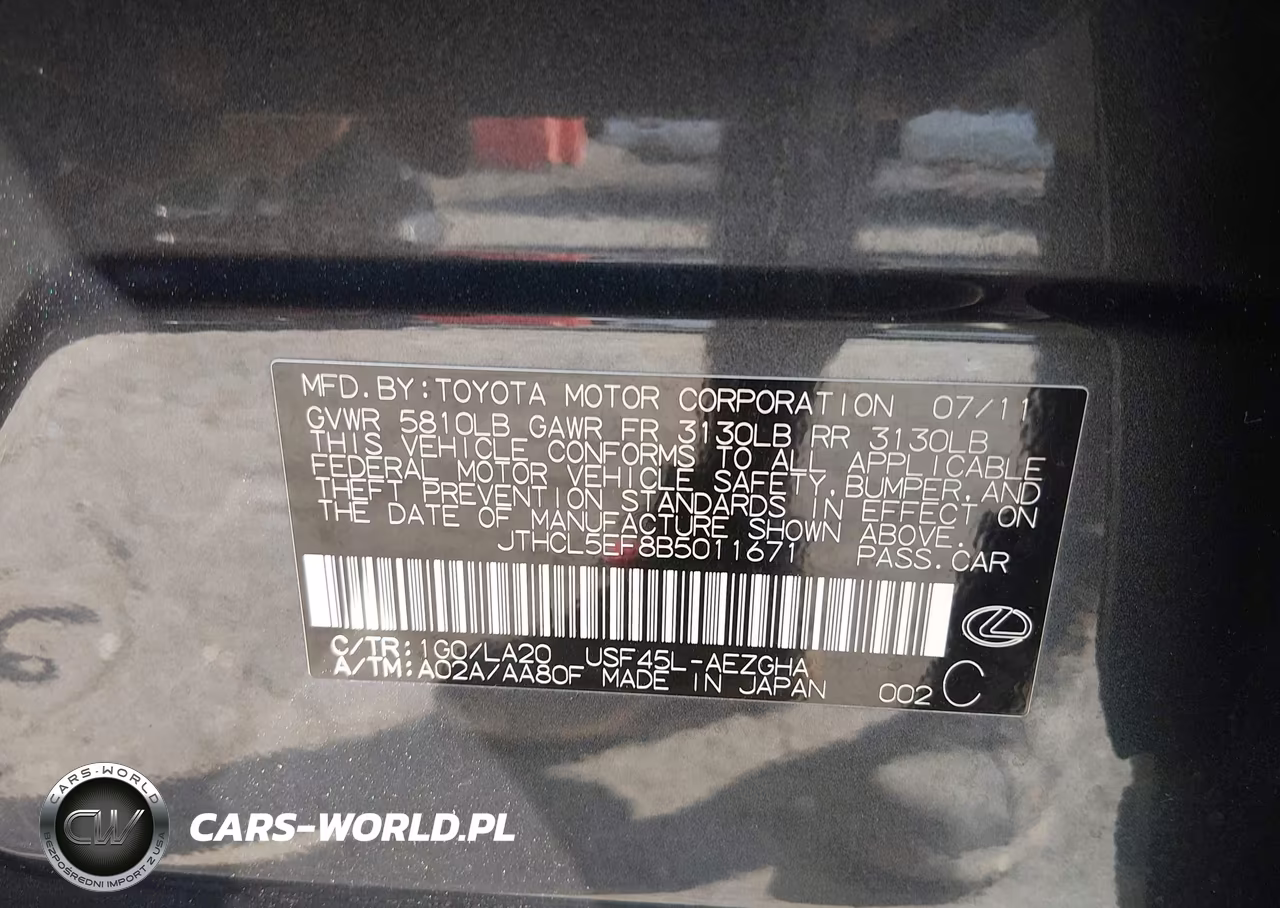 2011 Lexus Ls 460 VIN:JTHCL5EF8B5011671 - 9