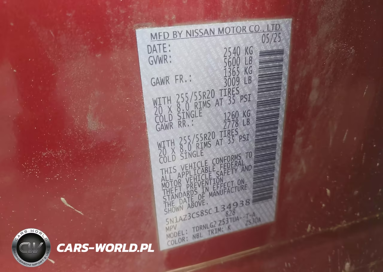 2025 Nissan Murano Sl VIN:5N1AZ3CS8SC134938 - 9
