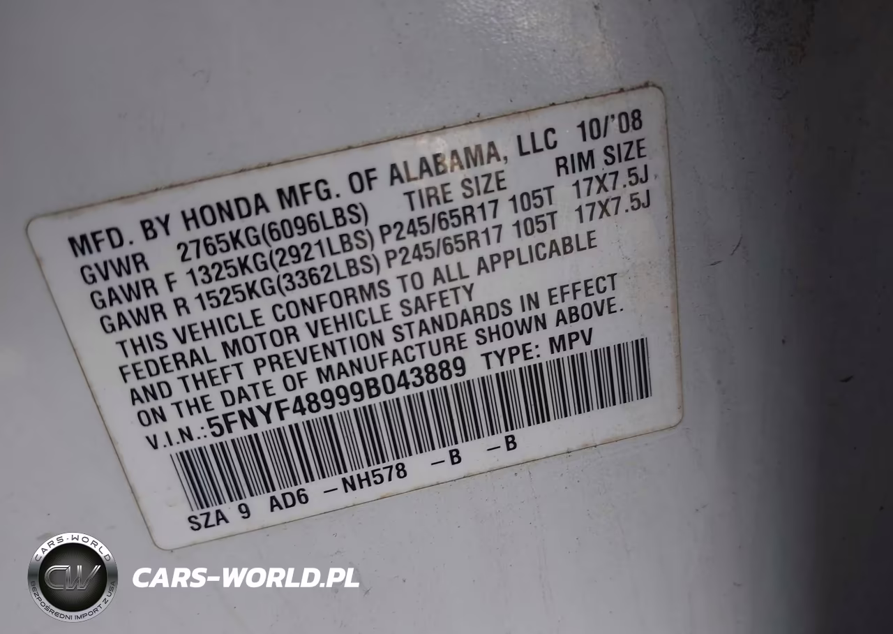 2009 Honda Pilot Touring VIN:5FNYF48999B043889 - 9