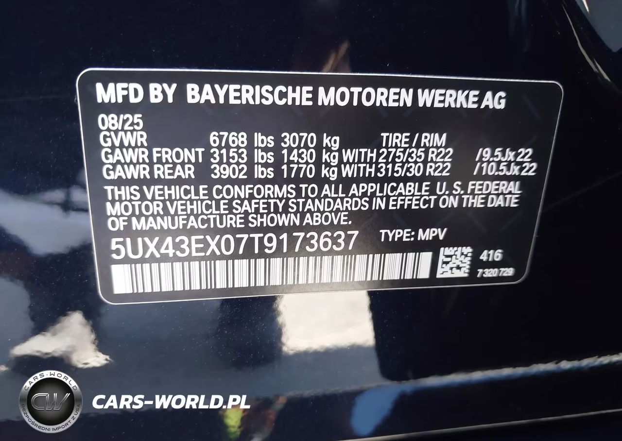 2026 BMW X6 M60I VIN:5UX43EX07T9173637 - 9