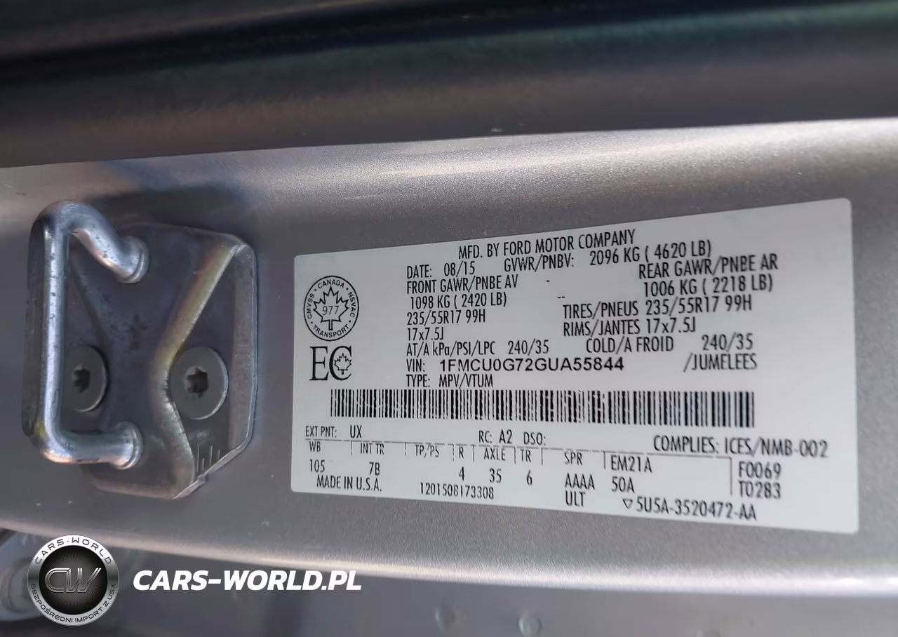 2016 Ford Escape Se VIN:1FMCU0G72GUA55844 - 9