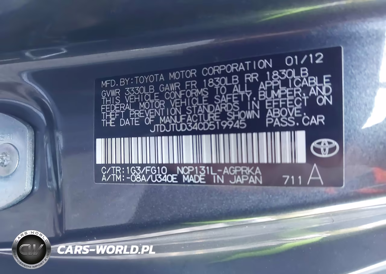 2012 Toyota Yaris Le VIN:JTDJTUD34CD519945 - 9