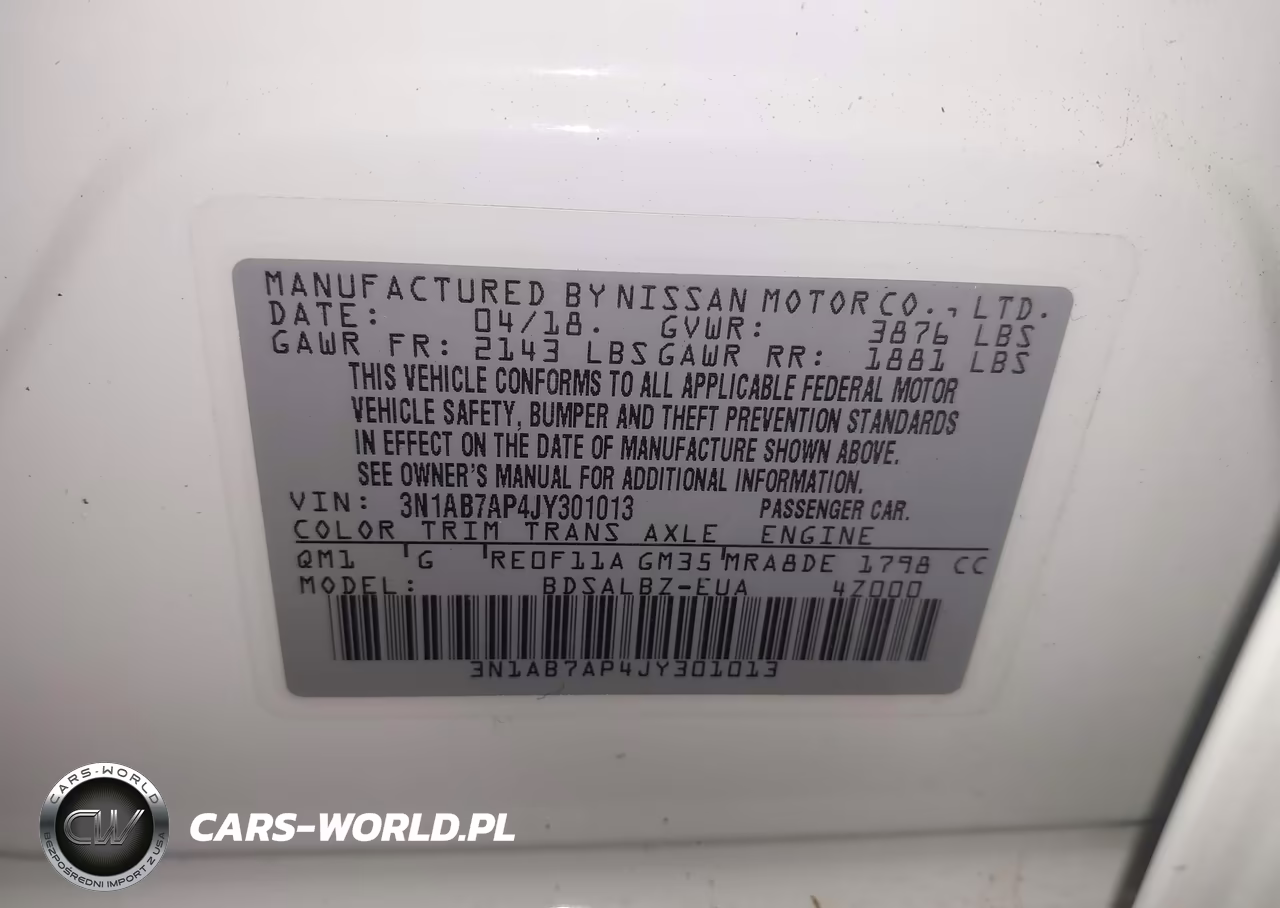 2018 Nissan Sentra S VIN:3N1AB7AP4JY301013 - 9
