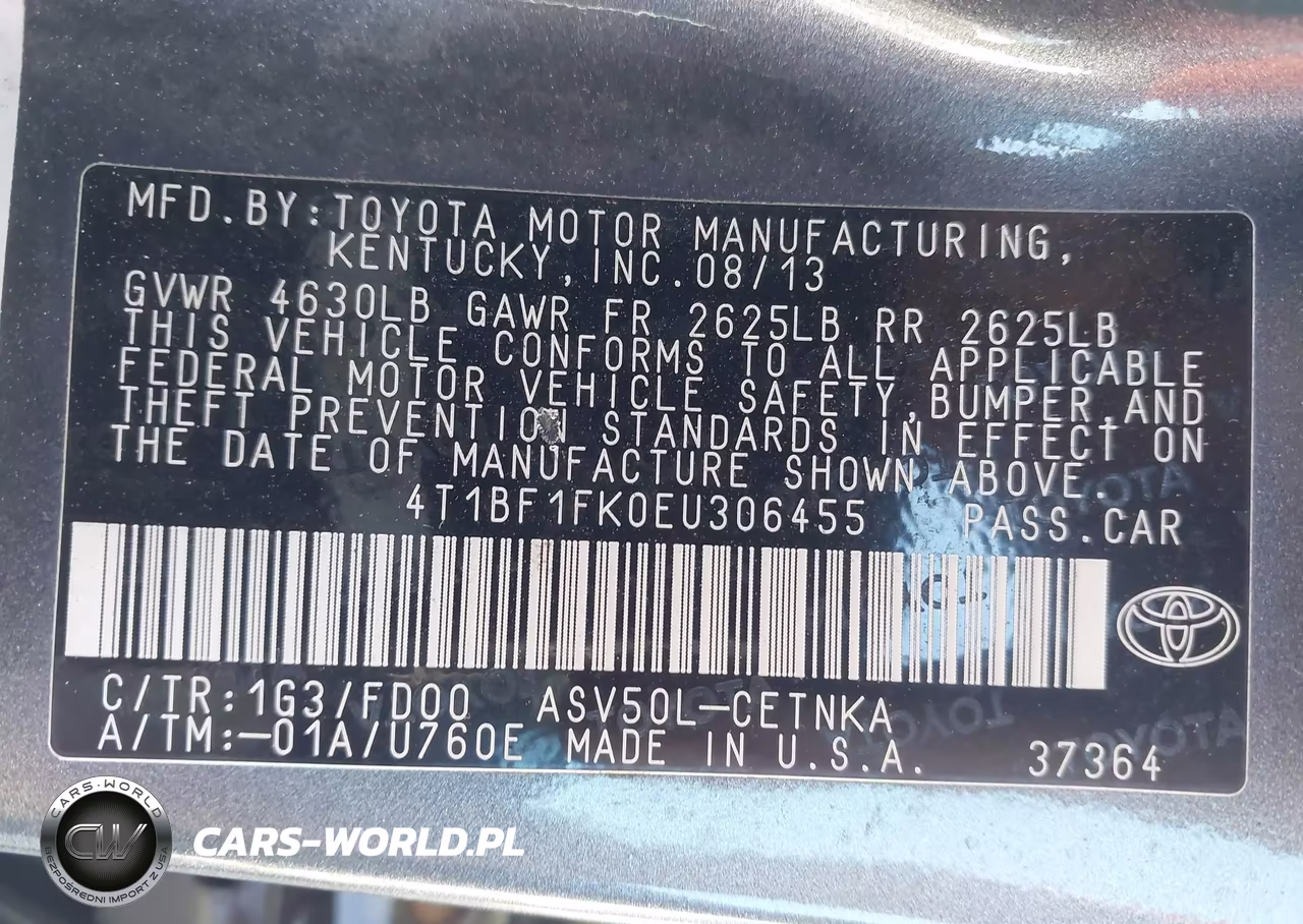 2014 Toyota Camry Le VIN:4T1BF1FK0EU306455 - 9