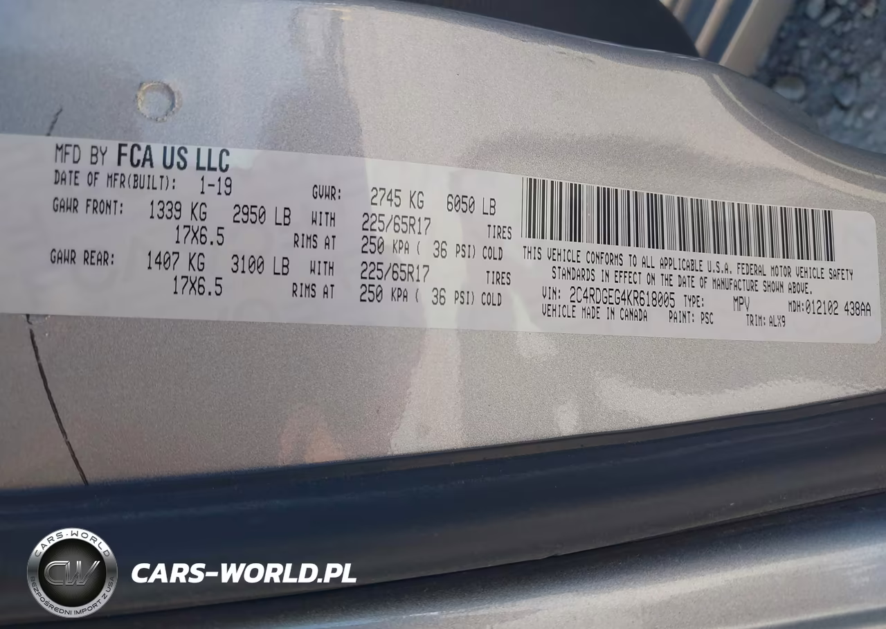 2019 Dodge Grand Caravan Gt VIN:2C4RDGEG4KR618005 - 9