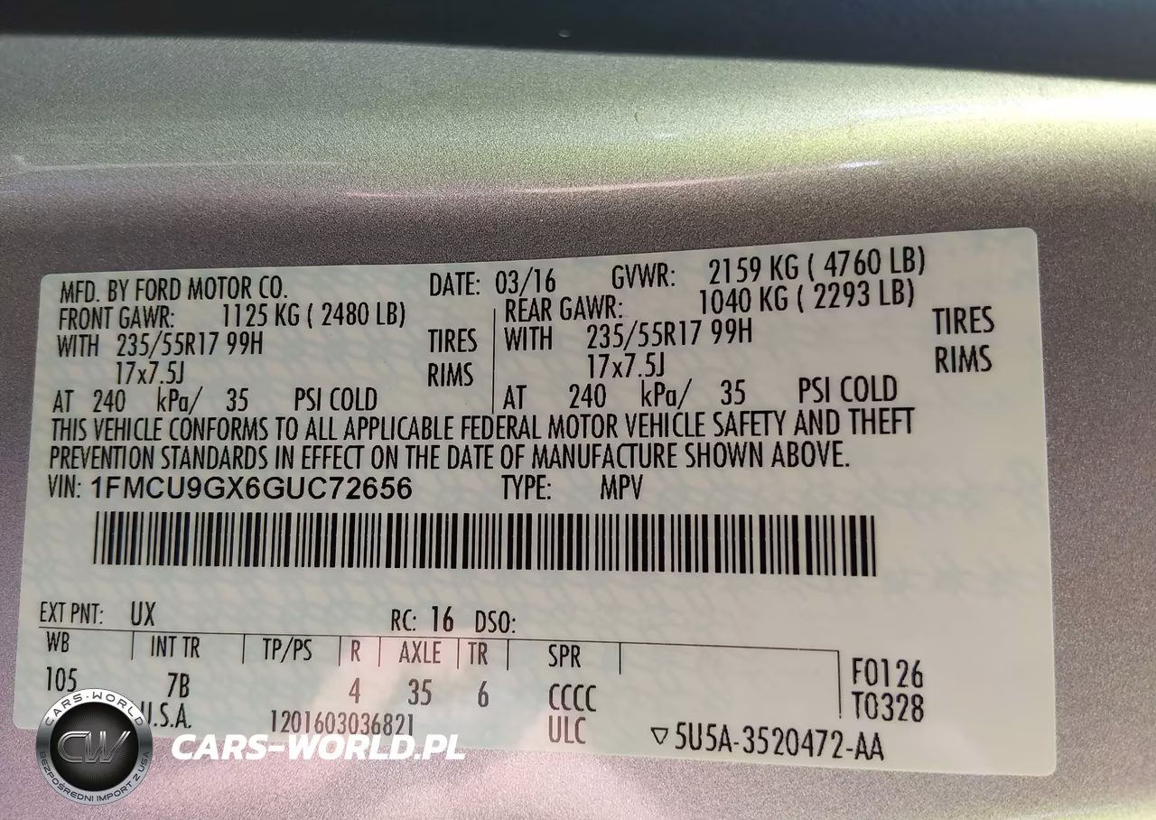 2016 Ford Escape Se VIN:1FMCU9GX6GUC72656 - 9