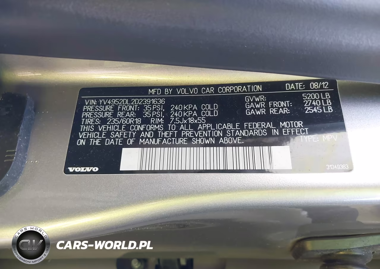 2013 Volvo Xc60 3.2-3.2 Platinum-3.2 Premier-3.2 Premier Plus VIN:YV4952DL2D2391636 - 9