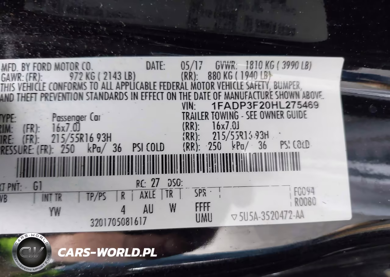 2017 Ford Focus Se VIN:1FADP3F20HL275469 - 9