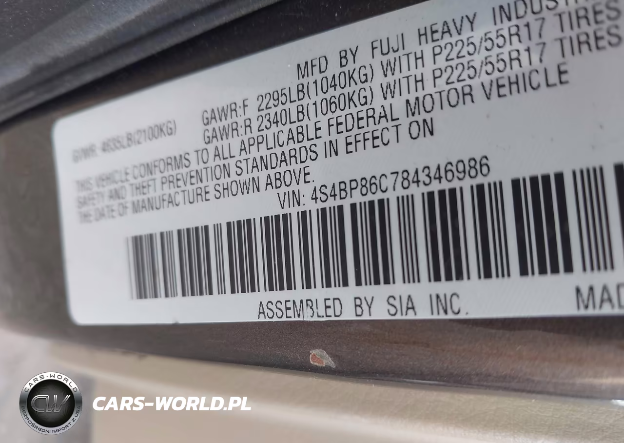 2008 Subaru Outback 3.0R L.l. Bean Edition VIN:4S4BP86C784346986 - 9