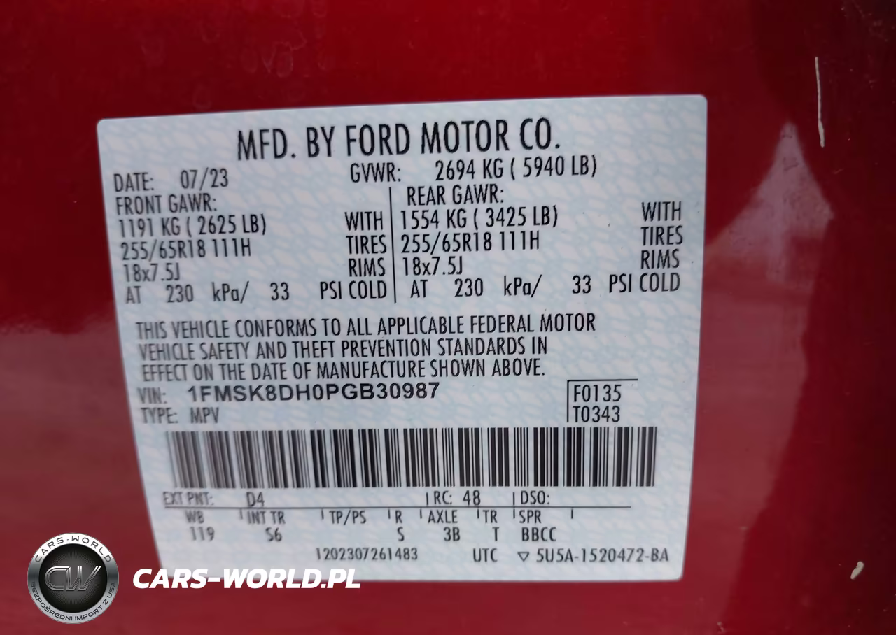 2023 Ford Explorer Xlt VIN:1FMSK8DH0PGB30987 - 9