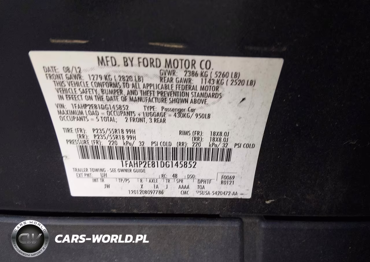 2013 Ford Taurus Sel VIN:1FAHP2E81DG145852 - 9