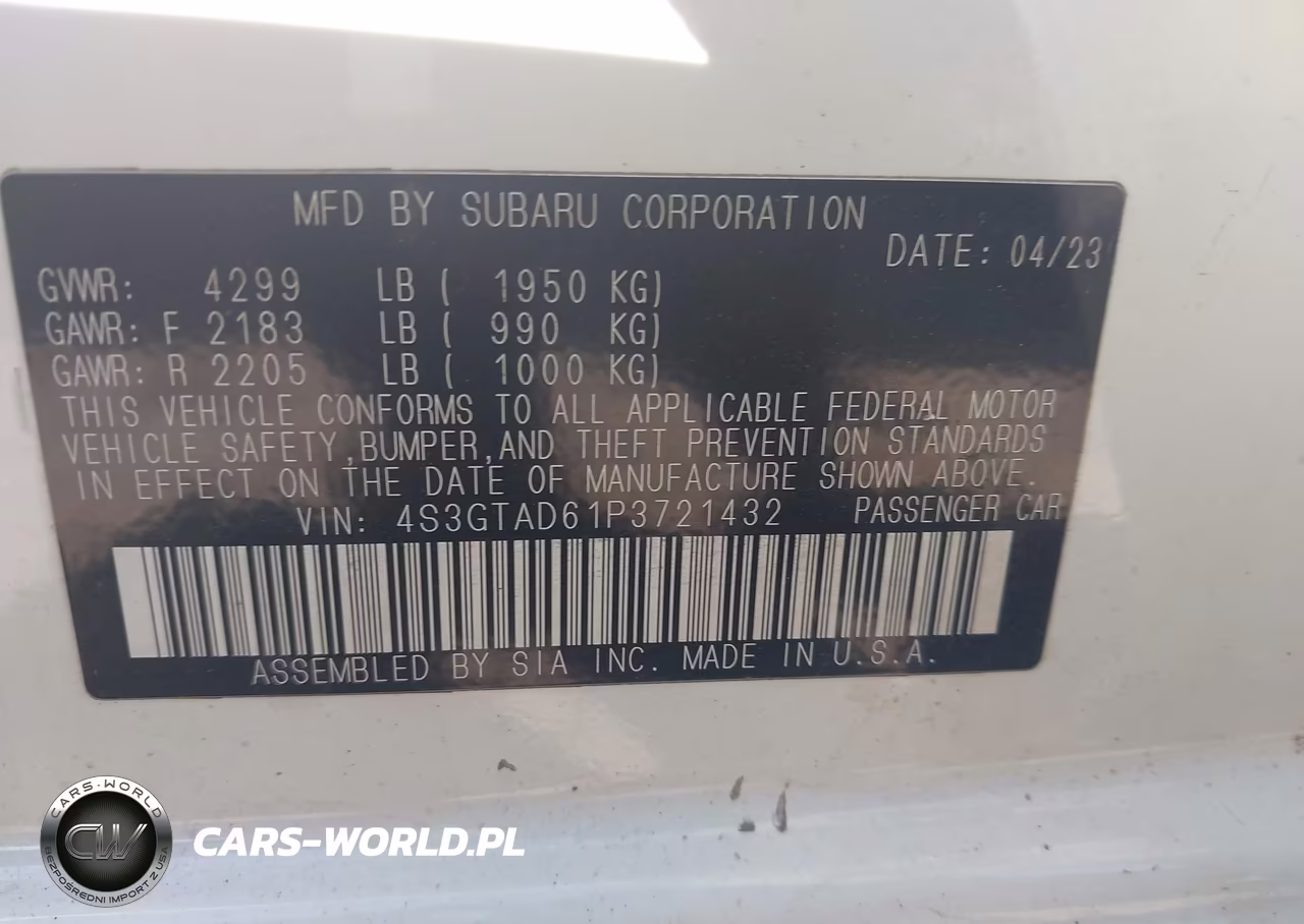 2023 Subaru Impreza Premium 5-Door VIN:4S3GTAD61P3721432 - 9