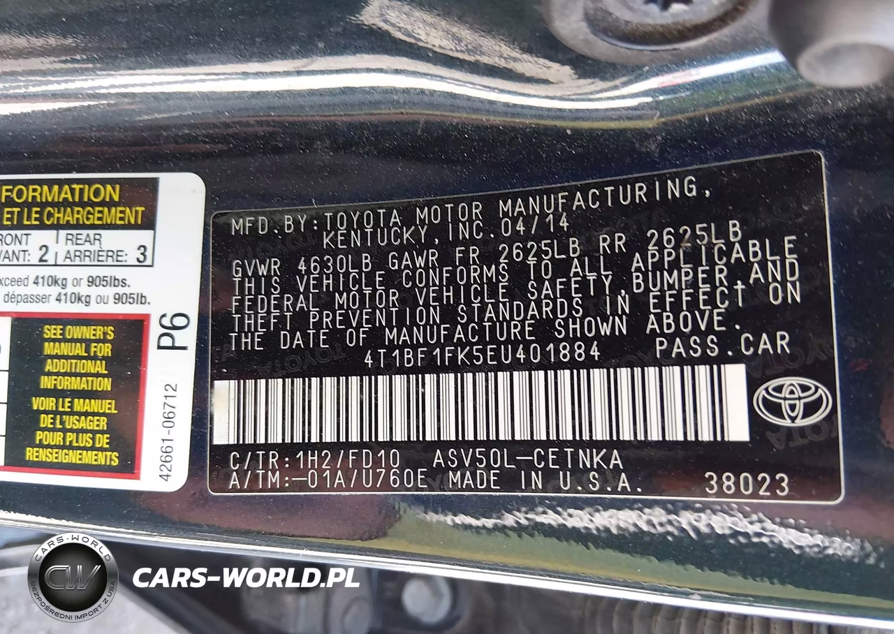 2014 Toyota Camry Le VIN:4T1BF1FK5EU401884 - 9