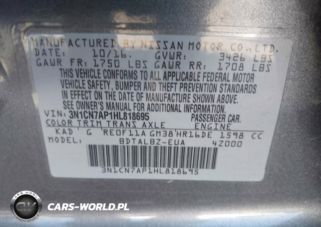 2017 Nissan Versa 1.6 Sv VIN:3N1CN7AP1HL818695 - 9