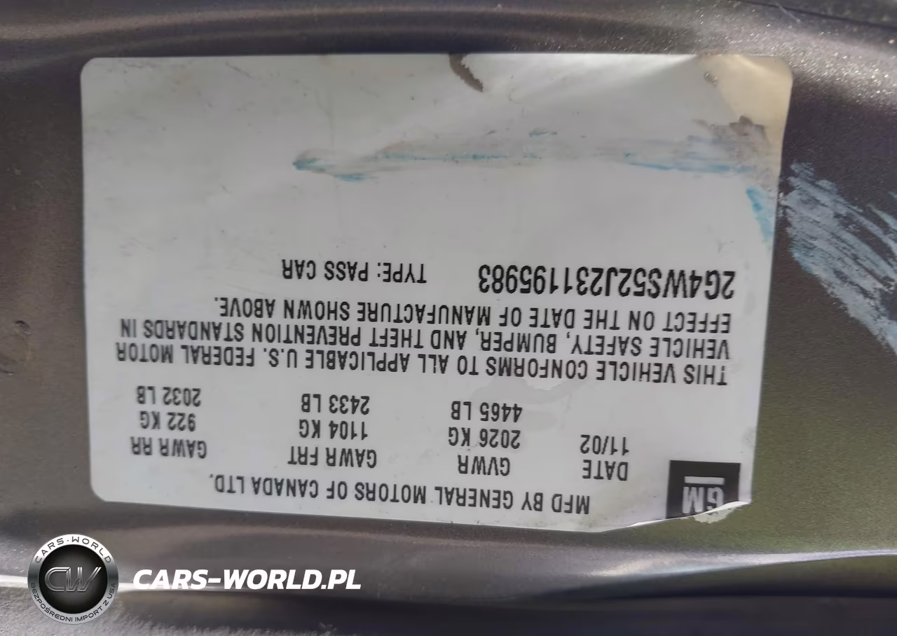 2003 Buick Century Custom VIN:2G4WS52J231195983 - 9
