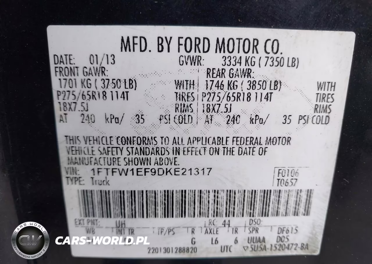 2013 Ford F-150 Fx4 VIN:1FTFW1EF9DKE21317 - 9