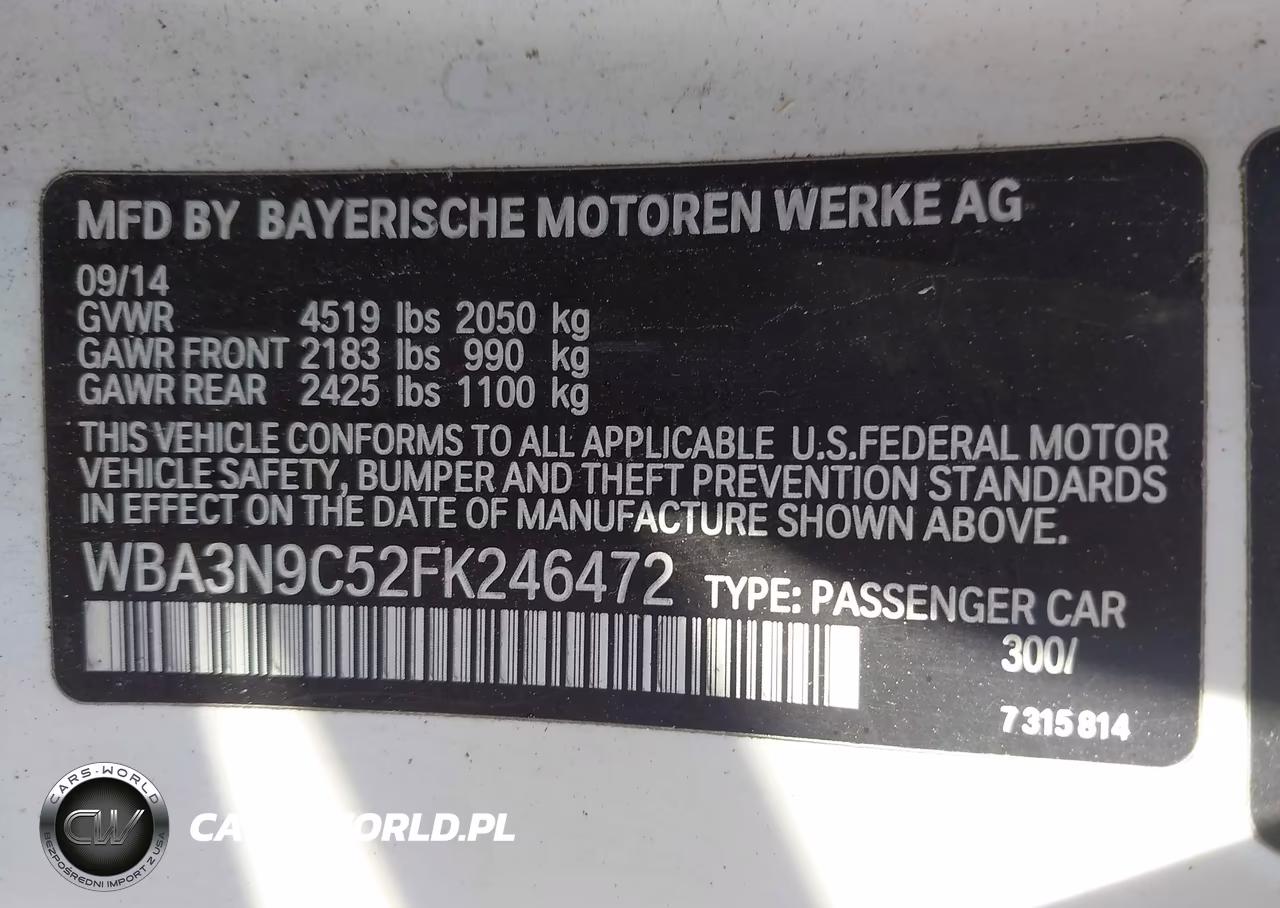 2015 BMW 428I xDrive VIN:WBA3N9C52FK246472 - 9