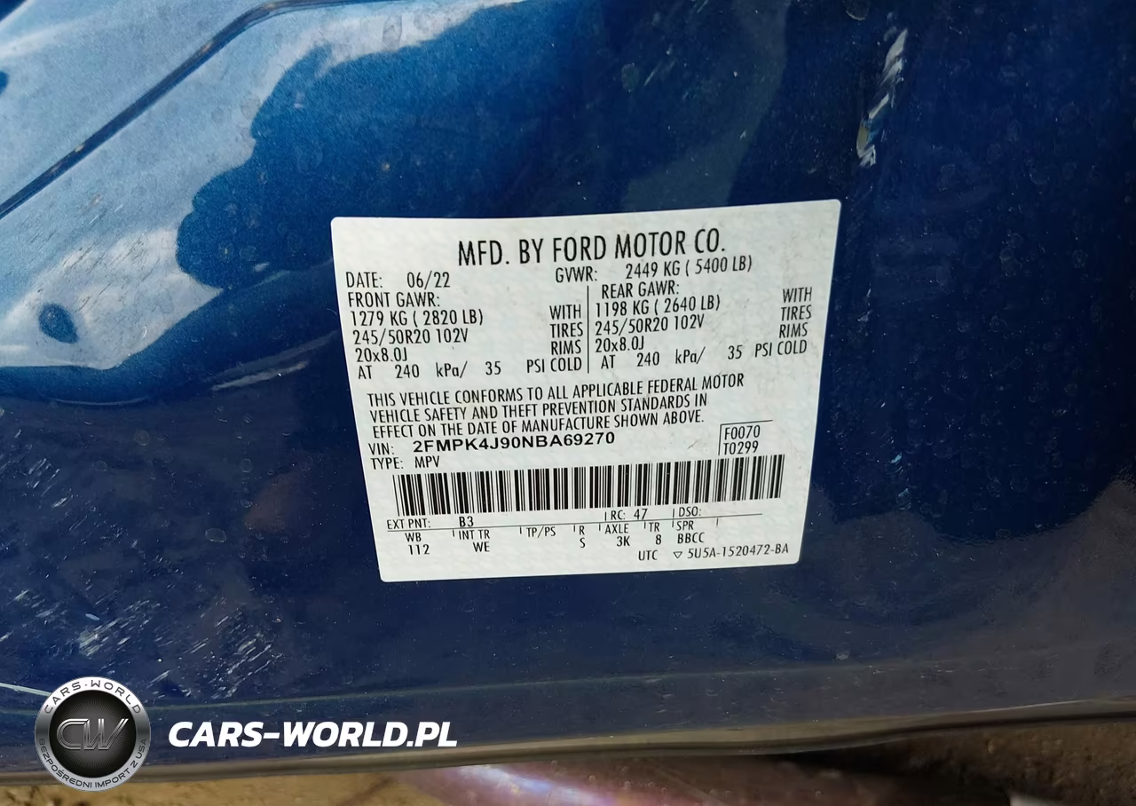 2022 Ford Edge St-Line VIN:2FMPK4J90NBA69270 - 8