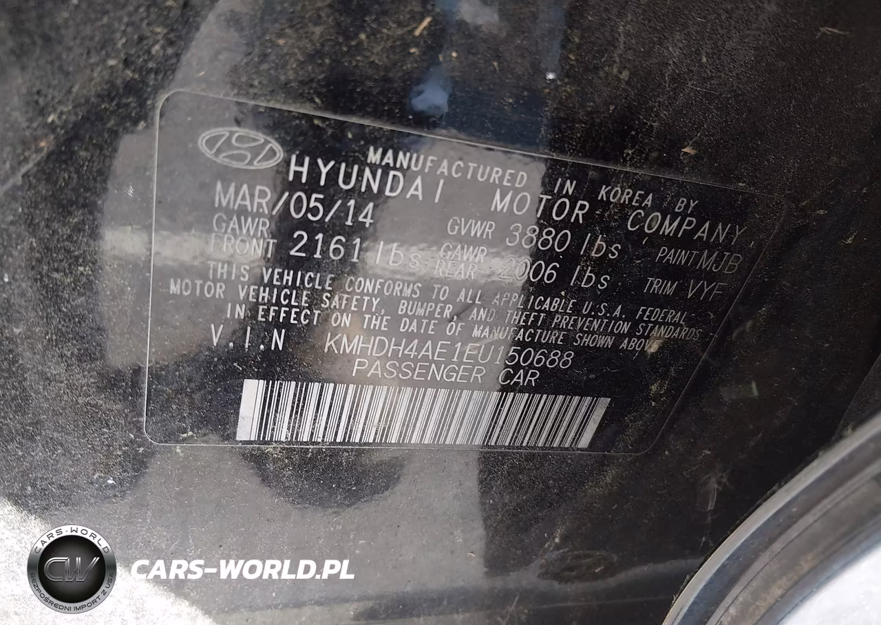 2014 Hyundai Elantra Limited VIN:KMHDH4AE1EU150688 - 9