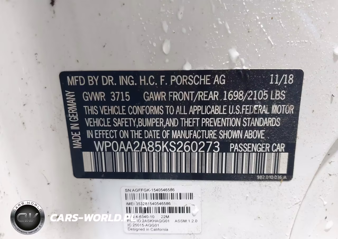 2019 Porsche 718 Cayman VIN:WP0AA2A85KS260273 - 9
