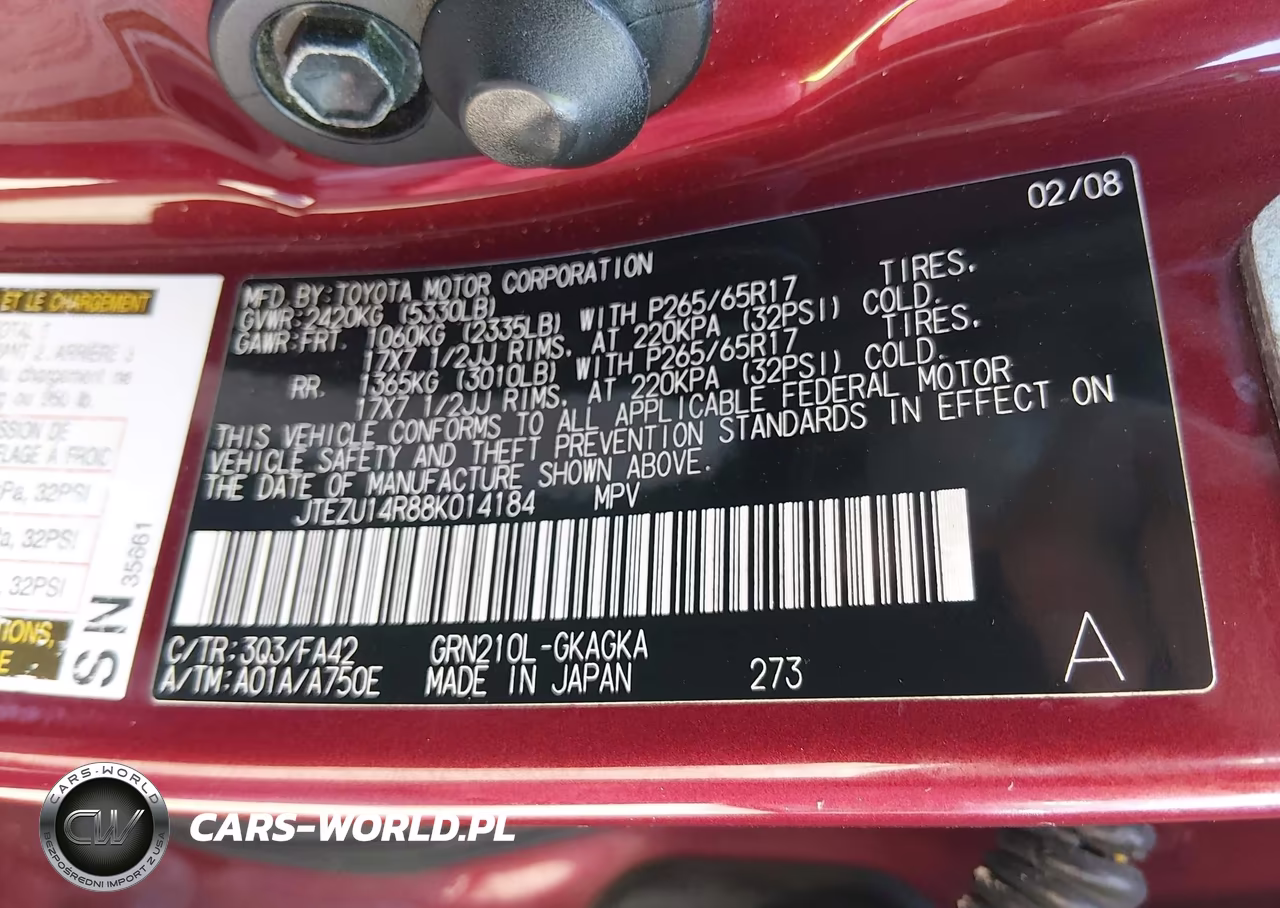 2008 Toyota 4Runner Sr5 V6 VIN:JTEZU14R88K014184 - 9