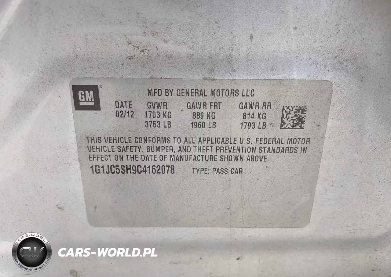 2012 Chevrolet Sonic 2Lt VIN:1G1JC5SH9C4162078 - 9