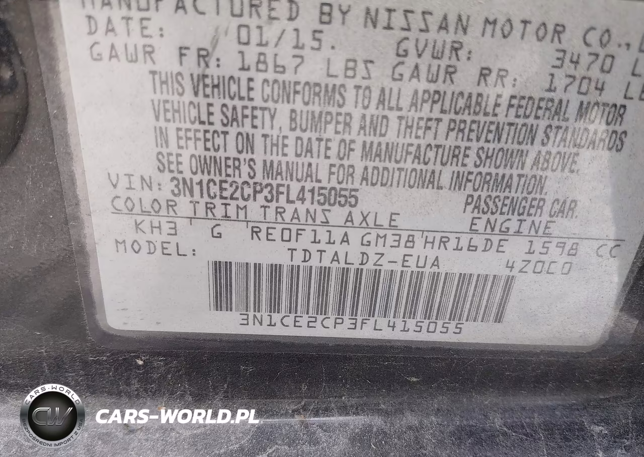 2015 Nissan Versa Note S (Sr)-S Plus-Sl-Sr-Sv VIN:3N1CE2CP3FL415055 - 9