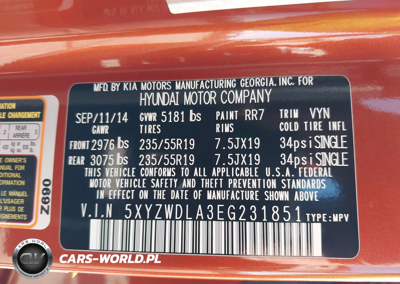 2014 Hyundai Santa Fe Sport 2.0T VIN:5XYZWDLA3EG231851 - 9