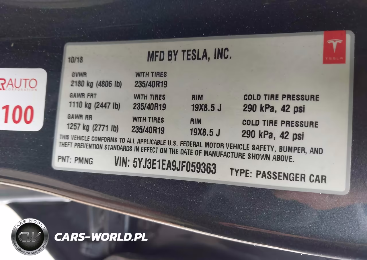 2018 Tesla Model 3 Long Range-Mid Range VIN:5YJ3E1EA9JF059363 - 9